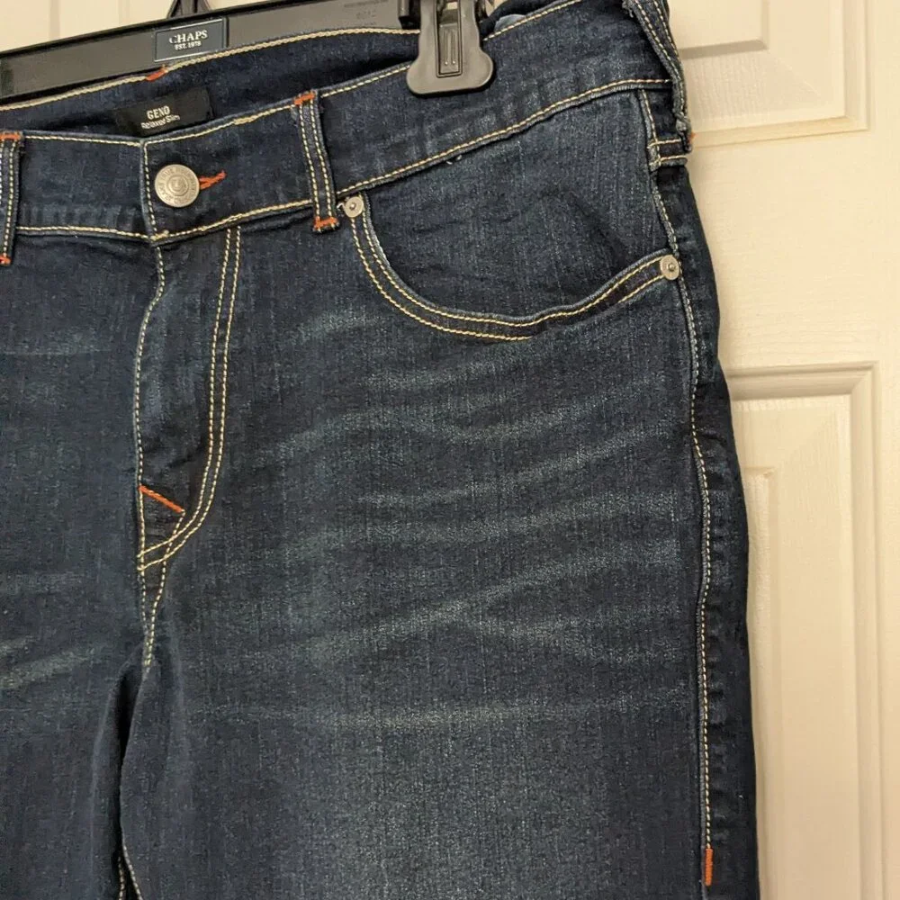 True Religion Men's Geno Relaxe Slim Jeans Size 36 Blue .